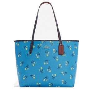 Coach Blue Floral Tote Bag